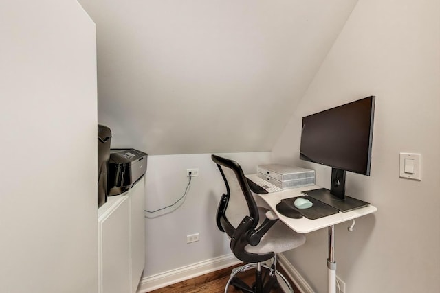 1832 N 73rd Ct, Elmwood Park, IL 60707 - home office featuring wood finished floors and vaulted ceiling