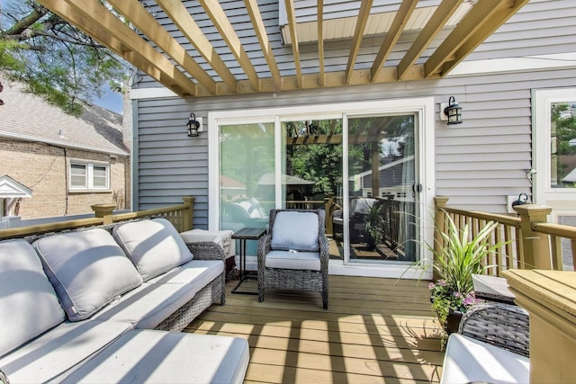 1832 N 73rd Ct, Elmwood Park, IL 60707 - deck featuring an outdoor hangout area and a pergola