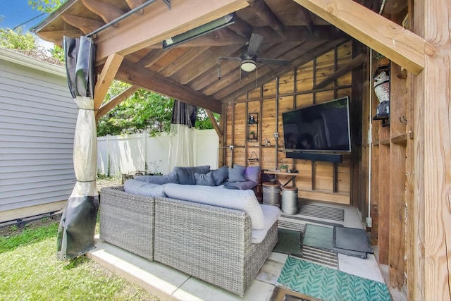 1832 N 73rd Ct, Elmwood Park, IL 60707 - view of patio with an outdoor hangout area and a ceiling fan