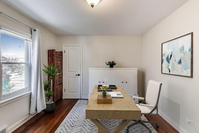 1832 N 73rd Ct, Elmwood Park, IL 60707 - office area with healthy amount of natural light and dark wood-type flooring