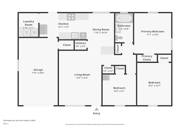 700 Delphia Ave, Elk Grove Village, IL 60007 - view of floor plan / room layout