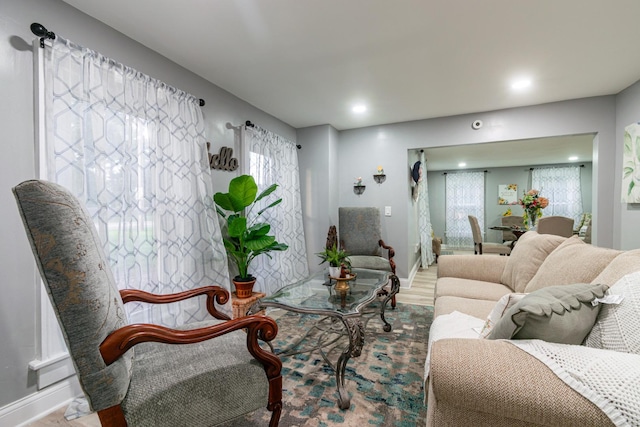 2431 Sandy Hollow Rd, Rockford, IL 61109 - living area with wood finished floors and recessed lighting