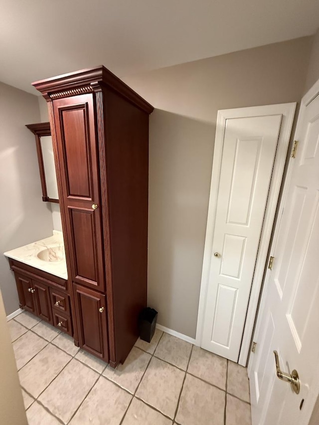127 S Front St, Hennepin, IL 61327 - bathroom with vanity and tile patterned floors