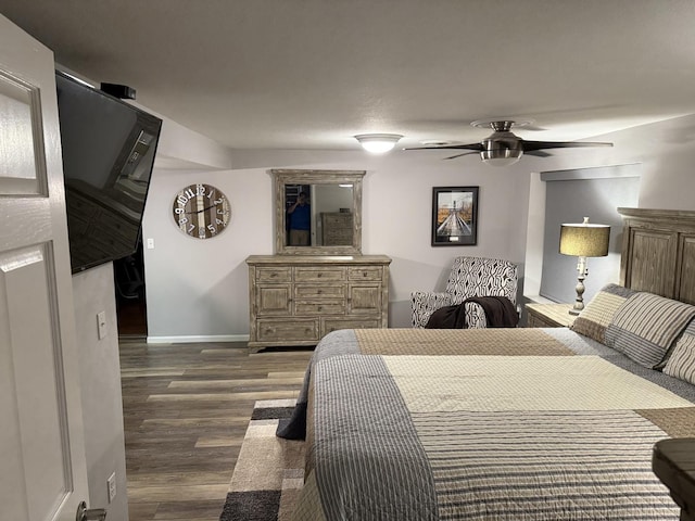 127 S Front St, Hennepin, IL 61327 - bedroom featuring wood finished floors and a ceiling fan