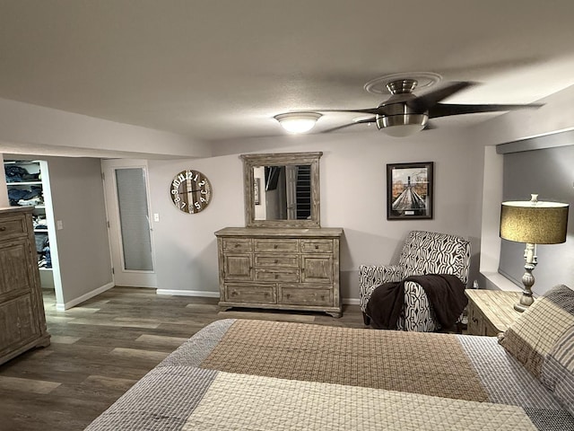127 S Front St, Hennepin, IL 61327 - bedroom with dark wood finished floors and a ceiling fan