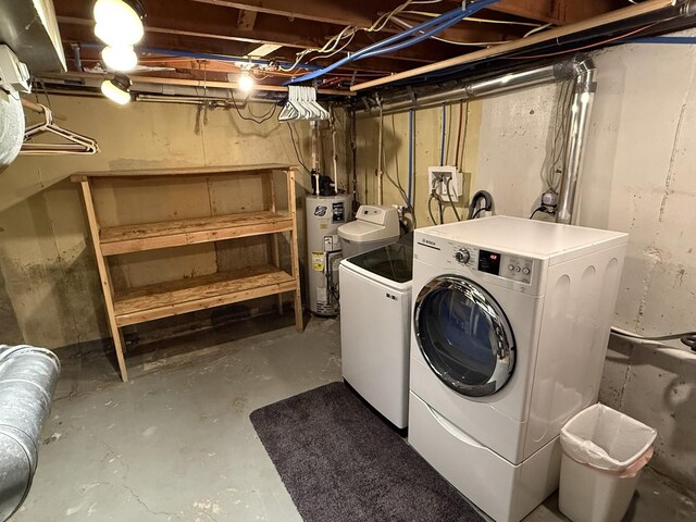127 S Front St, Hennepin, IL 61327 - laundry room featuring washer and clothes dryer and gas water heater