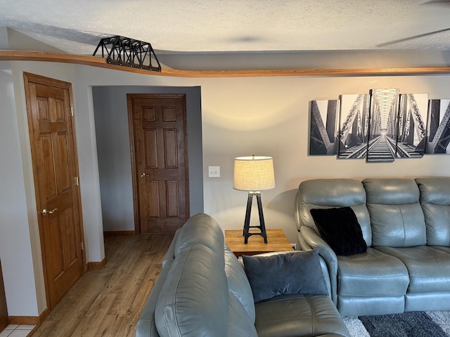 127 S Front St, Hennepin, IL 61327 - living room with wood finished floors and a textured ceiling