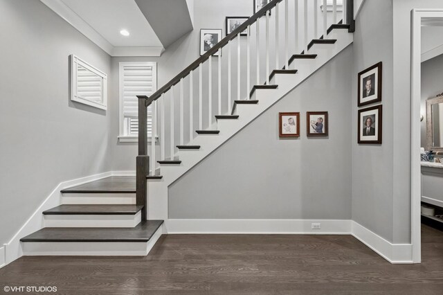 4845 N Leavitt St, Chicago, IL 60625 - staircase featuring wood finished floors and recessed lighting