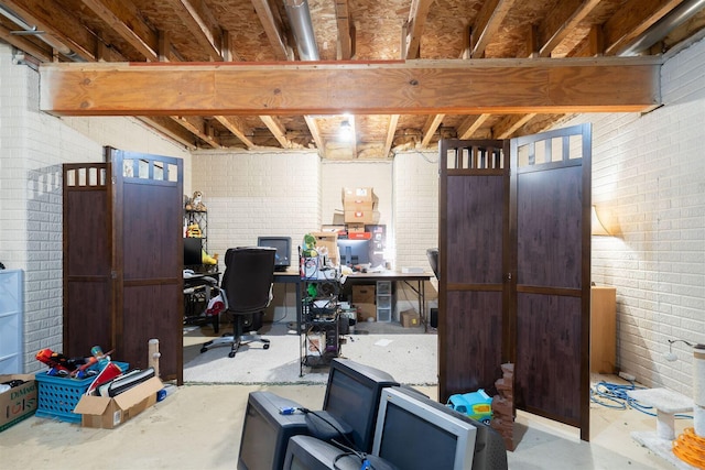 2321 Hayden Way, Normal, IL 61761 - office with brick wall and concrete flooring