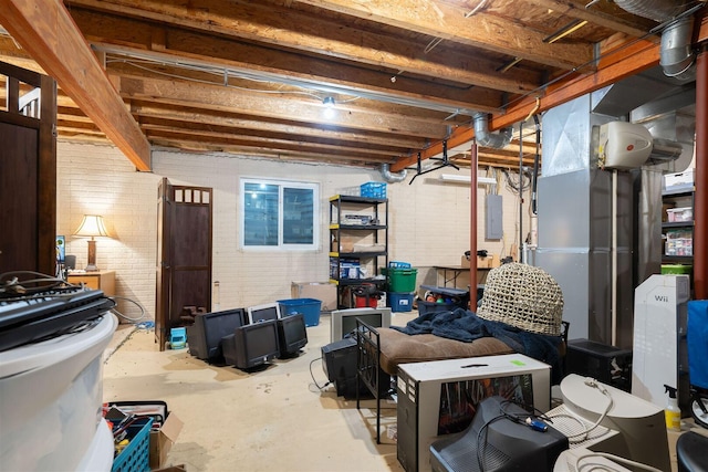 2321 Hayden Way, Normal, IL 61761 - unfinished basement featuring electric panel and brick wall