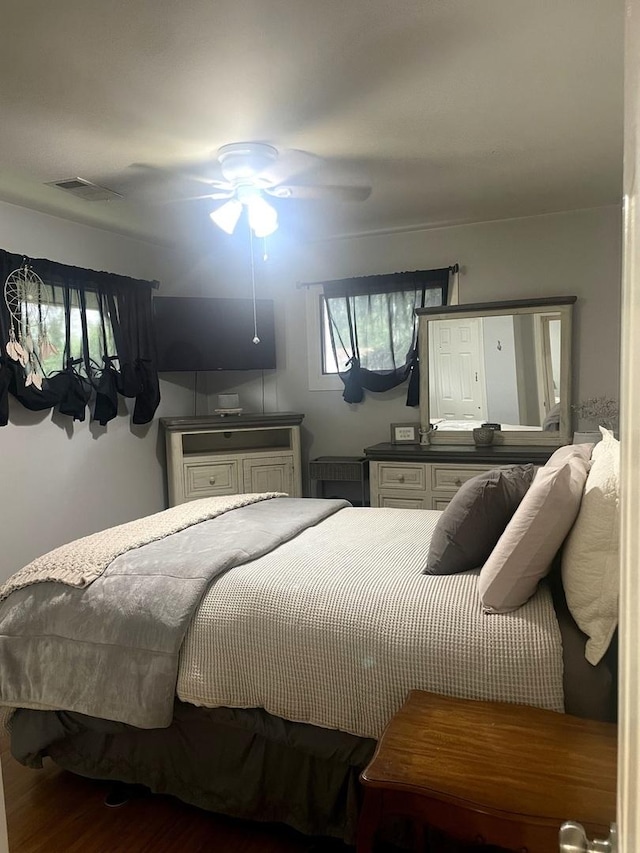 7401 W 113th Pl, Worth, IL 60482 - bedroom featuring wood finished floors and ceiling fan