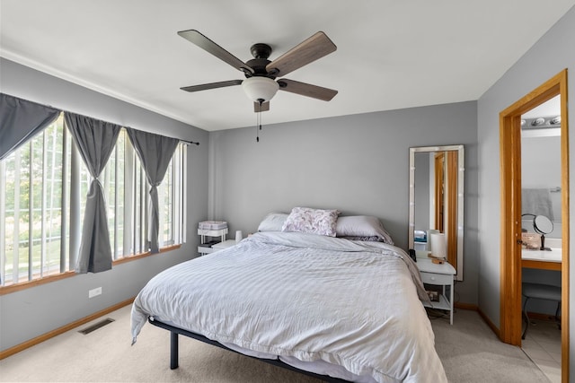 10931 Cape Cod Ln, Huntley, IL 60142 - bedroom with light carpet and ceiling fan