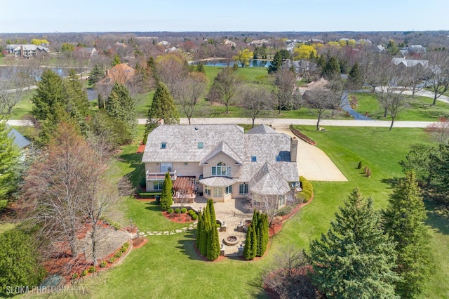 22 Westlake Dr, South Barrington, IL 60010 - view from above of property with a nearby body of water