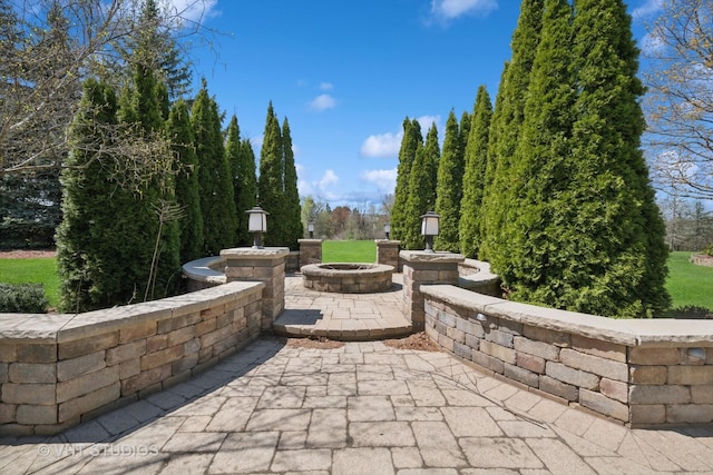 22 Westlake Dr, South Barrington, IL 60010 - view of patio / terrace featuring a fire pit