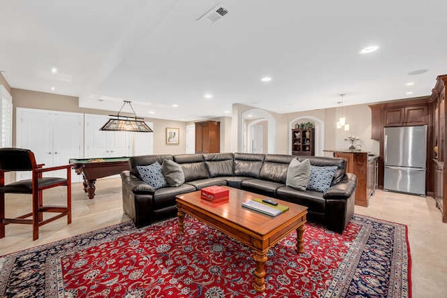 8 Willowcrest Dr, Oak Brook, IL 60523 - living area with recessed lighting and billiards table
