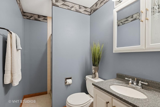 513 James Ct, Algonquin, IL 60102 - bathroom featuring vanity, a shower, and tile patterned flooring