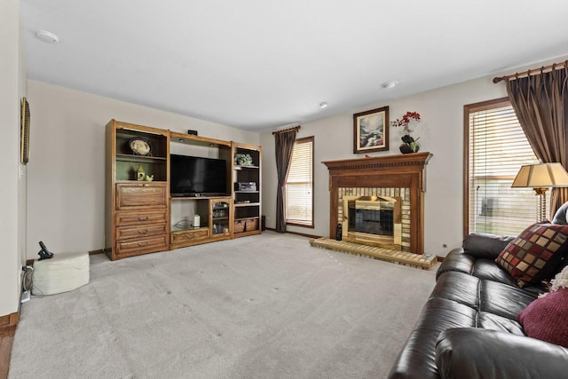 1450 Anvil Ct, Bartlett, IL 60103 - living room with a fireplace and light colored carpet