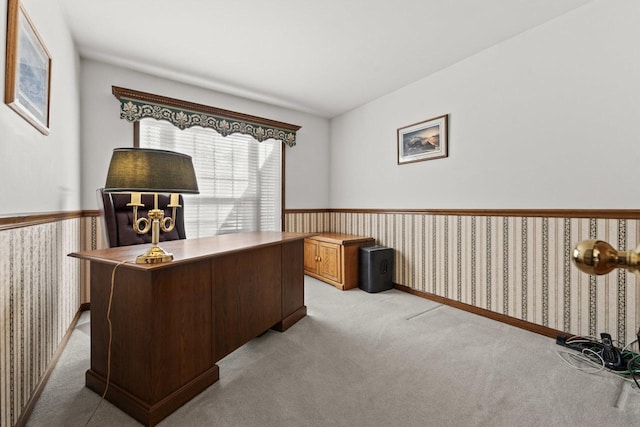 1450 Anvil Ct, Bartlett, IL 60103 - office area featuring light carpet and a wainscoted wall