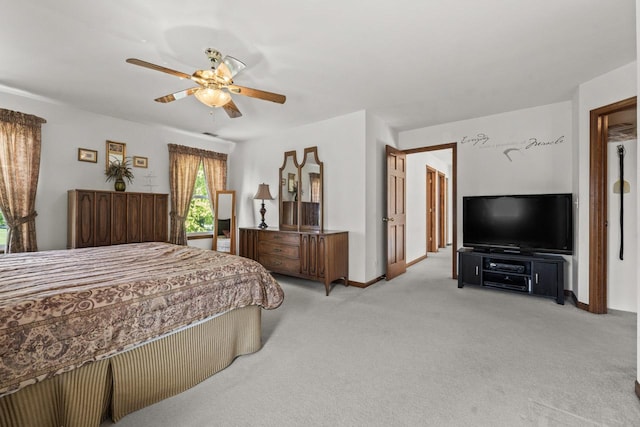 1450 Anvil Ct, Bartlett, IL 60103 - bedroom with light colored carpet and a ceiling fan