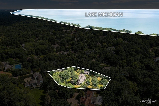 595 Crab Tree Ln, Lake Forest, IL 60045 - view of property location featuring a forest and property boundaries highlighted
