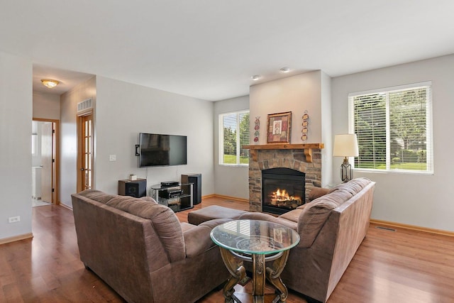691 Glen Cove Ln, Pingree Grove, IL 60140 - living room with a fireplace and wood finished floors