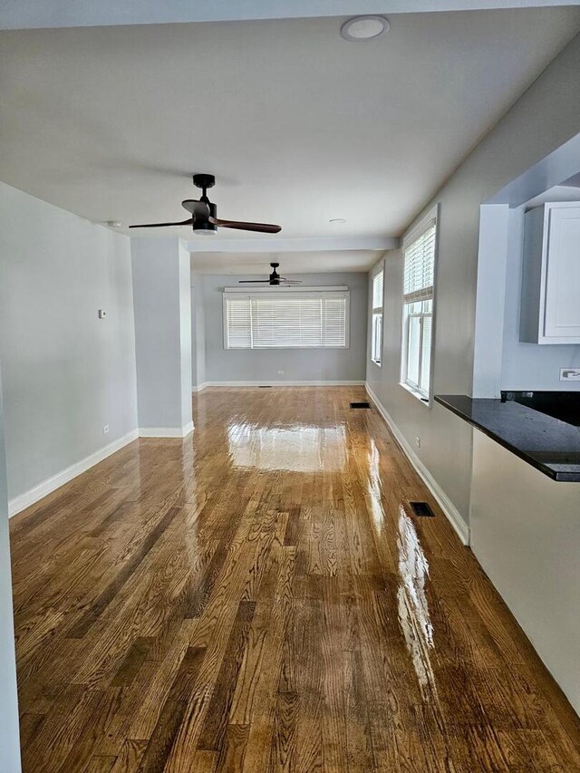14610 Lincoln Ave, Dolton, IL 60419 - unfurnished living room with wood finished floors and ceiling fan