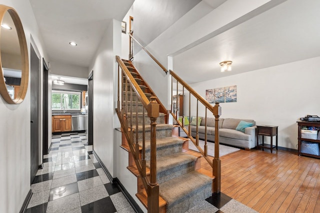 281 S Western Ave, Bartlett, IL 60103 - stairs featuring baseboards and recessed lighting