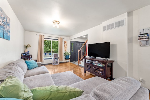 281 S Western Ave, Bartlett, IL 60103 - living room featuring wood finished floors and stairway