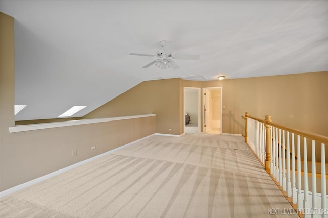 1348 Averill Cir, Geneva, IL 60134 - bonus room featuring carpet floors, lofted ceiling, a skylight, and a ceiling fan