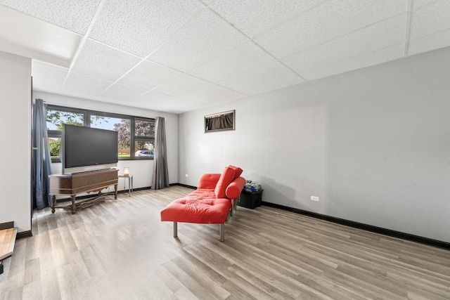 6411 W 88th St, Oak Lawn, IL 60453 - living area featuring a paneled ceiling and wood finished floors