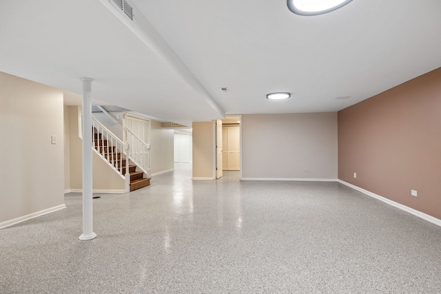 24935 S Ridge Rd, Elwood, IL 60421 - finished below grade area featuring baseboards and stairs