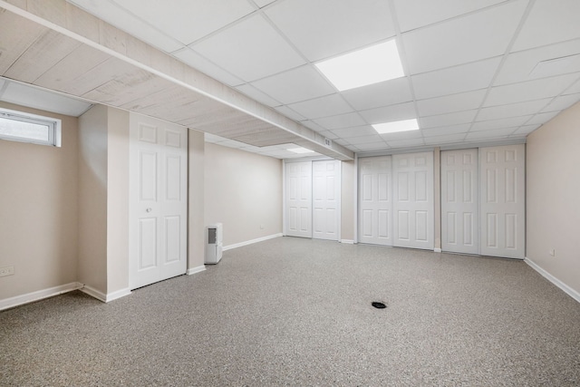 24935 S Ridge Rd, Elwood, IL 60421 - finished below grade area with baseboards and a drop ceiling