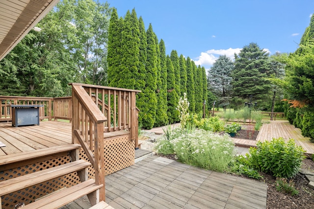 24935 S Ridge Rd, Elwood, IL 60421 - wooden deck with view of wooded area