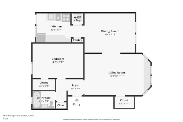 245 W Washington Blvd Unit 2B, Oak Park, IL 60302 - view of floor plan / room layout