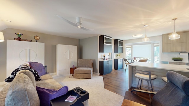 1671 N Belmont Ct, Arlington Heights, IL 60004 - living room with ceiling fan and light wood-style flooring