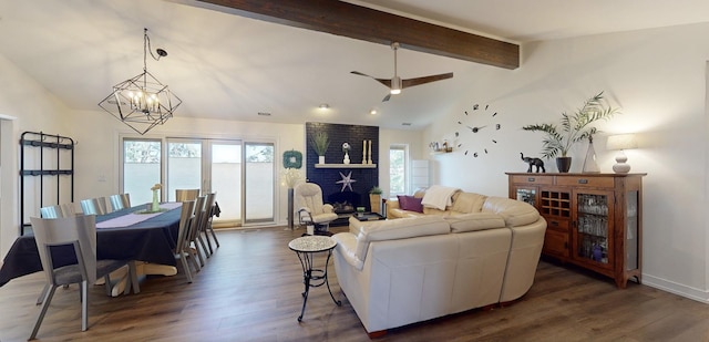 1671 N Belmont Ct, Arlington Heights, IL 60004 - living room with plenty of natural light, dark wood-style floors, and a chandelier