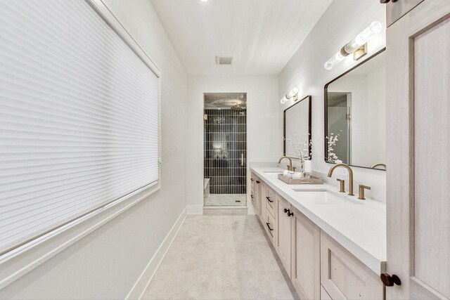 828 E Franklin Ave, Naperville, IL 60540 - full bathroom with double vanity and a shower with door