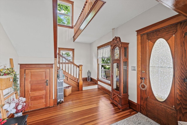 887 N 1100e Rd, Melvin, IL 60952 - foyer with stairs and hardwood / wood-style flooring