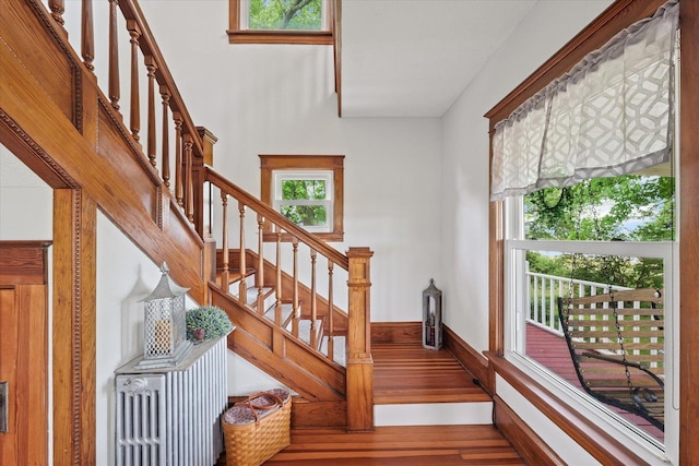887 N 1100e Rd, Melvin, IL 60952 - staircase with wood finished floors