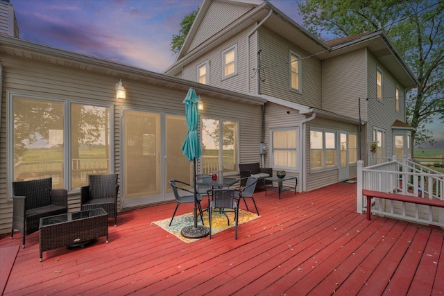 887 N 1100e Rd, Melvin, IL 60952 - wooden terrace featuring outdoor lounge area and outdoor dining space