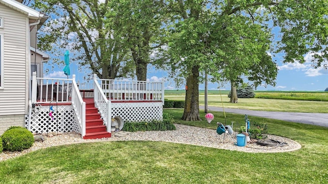 887 N 1100e Rd, Melvin, IL 60952 - view of green lawn with a deck and stairs
