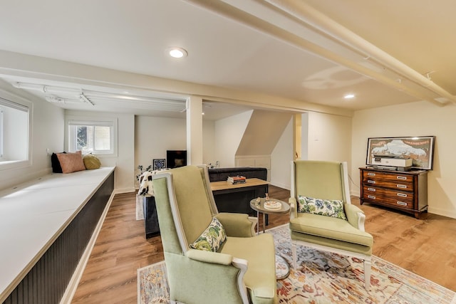 3740 N Whipple St, Chicago, IL 60618 - living area featuring light wood-style flooring and recessed lighting