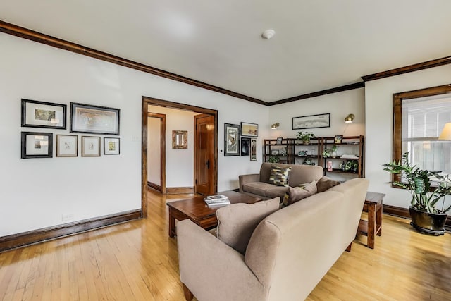 3740 N Whipple St, Chicago, IL 60618 - living room with light wood finished floors and ornamental molding