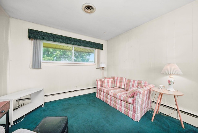 5504 Oakdale Dr, Oak Lawn, IL 60453 - carpeted living room with a baseboard radiator