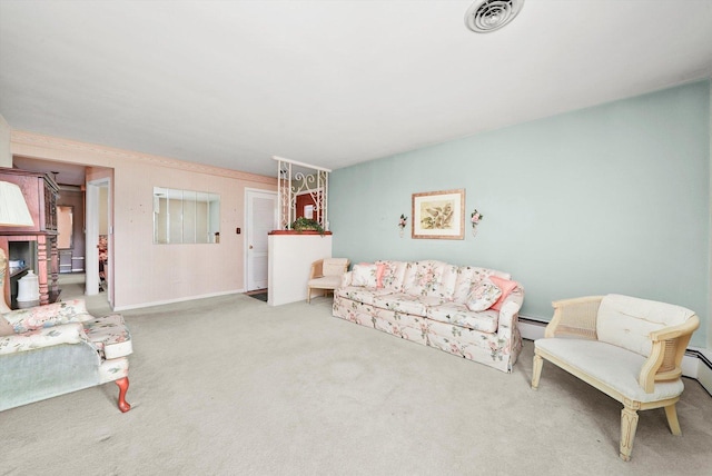 5504 Oakdale Dr, Oak Lawn, IL 60453 - carpeted living area featuring baseboard heating and baseboards