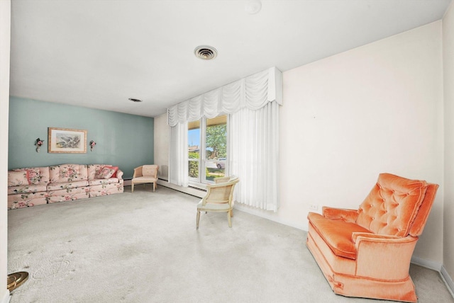 5504 Oakdale Dr, Oak Lawn, IL 60453 - sitting room featuring carpet flooring and a baseboard radiator