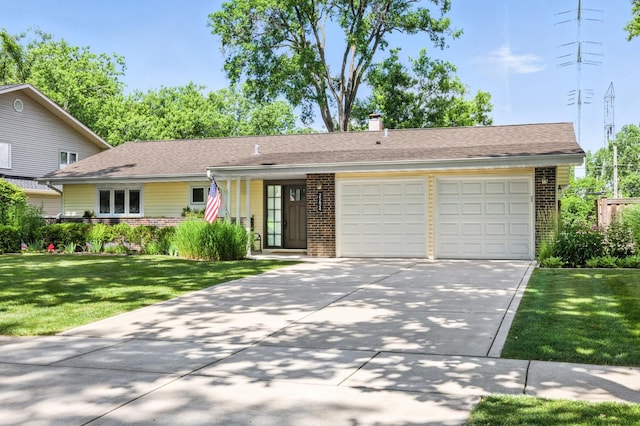 2S624 Gray Ave, Lombard, IL 60148 - view of front facade featuring brick siding, a garage, concrete driveway, and a front yard