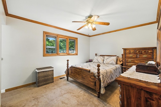 2S624 Gray Ave, Lombard, IL 60148 - carpeted bedroom with crown molding and a ceiling fan