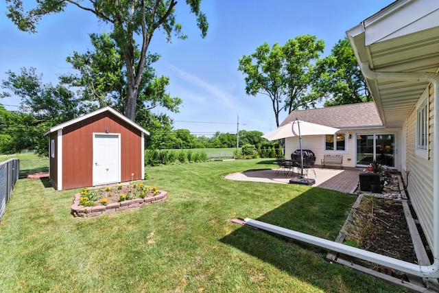 2S624 Gray Ave, Lombard, IL 60148 - fenced backyard featuring a storage unit and a patio