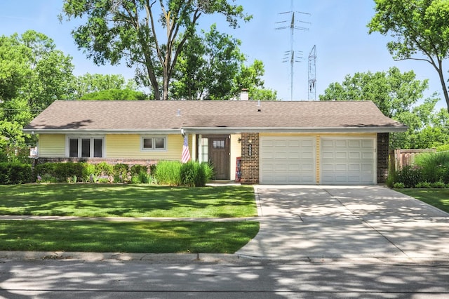 2S624 Gray Ave, Lombard, IL 60148 - ranch-style house with brick siding, a garage, driveway, and a chimney